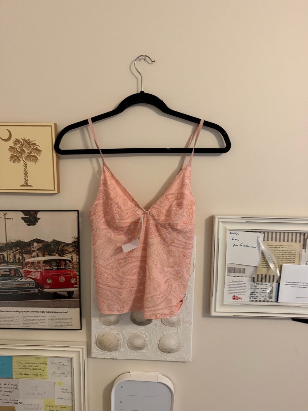 NWT Urban Outfitters Pink Paisley Satin Cami Top large